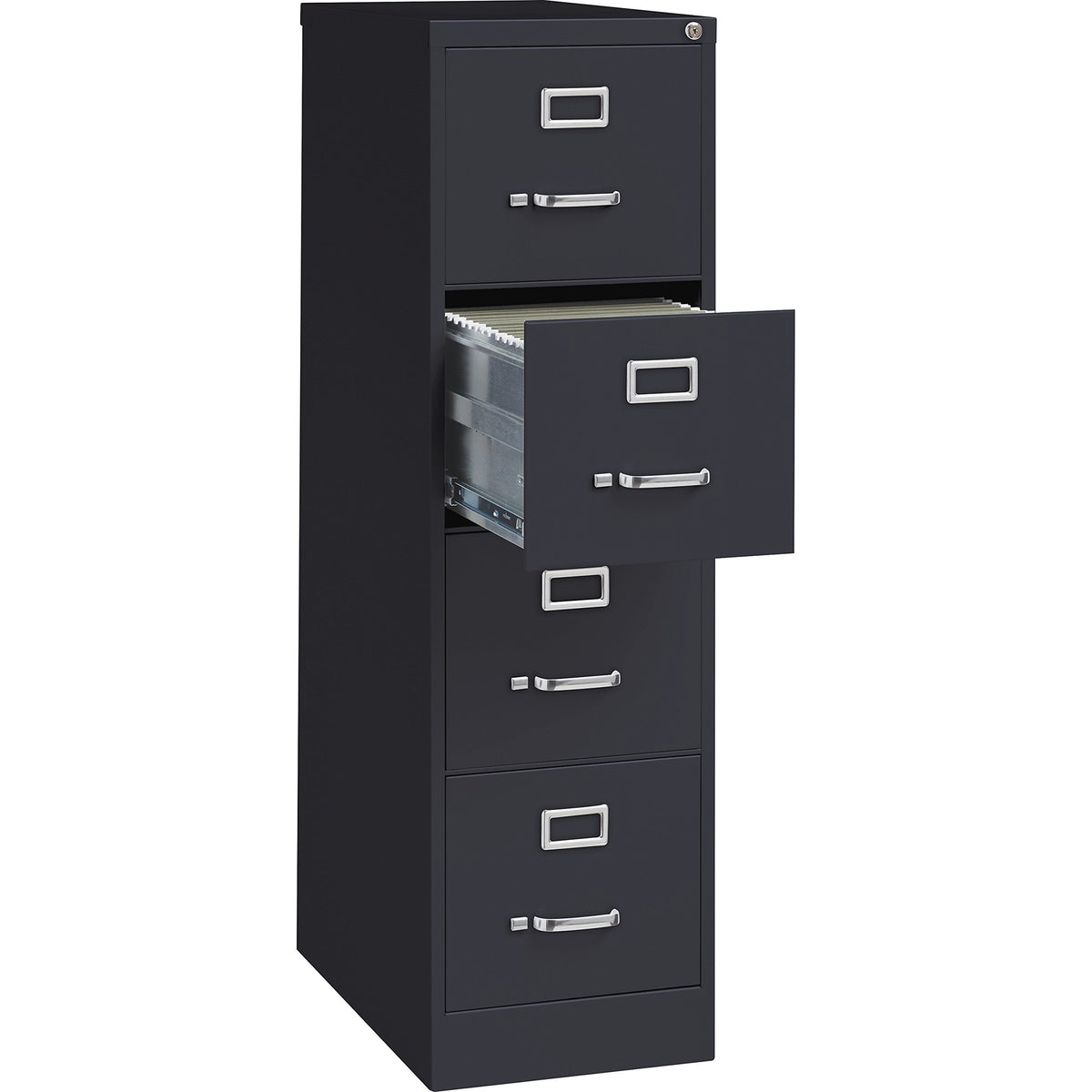 4 Drawer Vertical File with Lock, Black O736