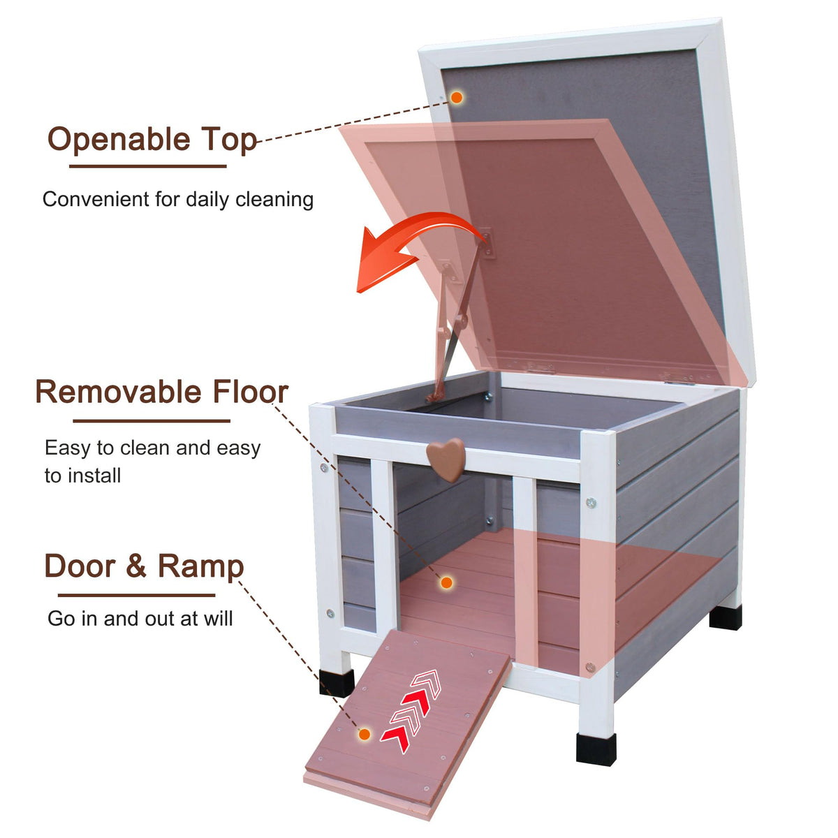 Insulated Outdoor Cat House with Liner B377