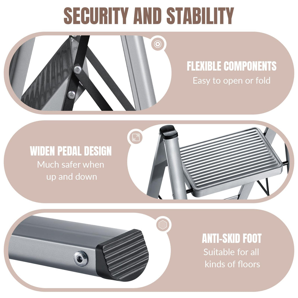 2 Step Steel Folding Step Stool L168361