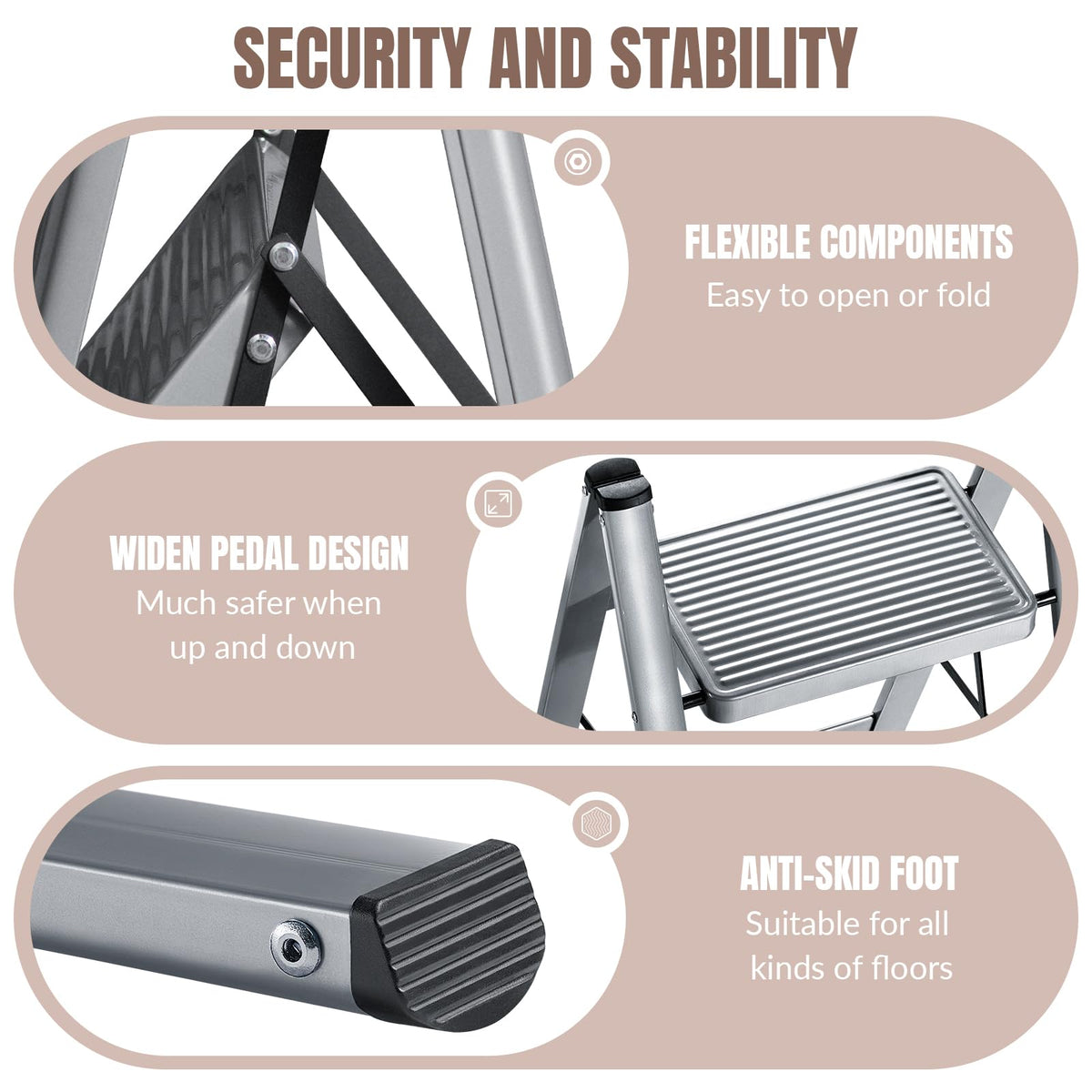 2 Step Steel Folding Step Stool L168361