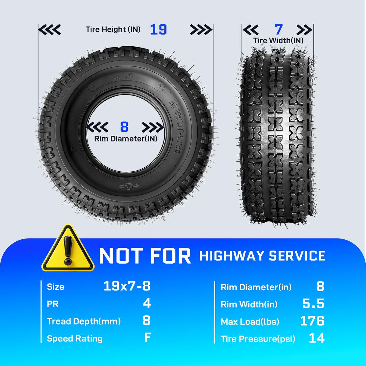 19x7-8 ATV UTV Tires Set of 2 C79049