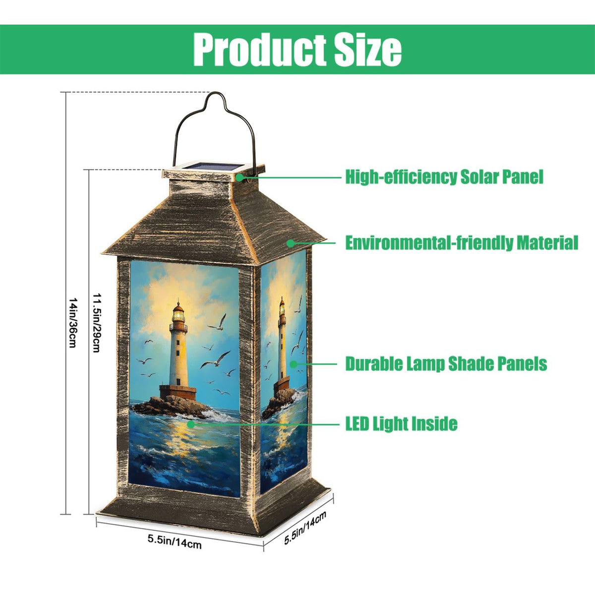 Waterproof Solar Powered Hanging Lantern D353561