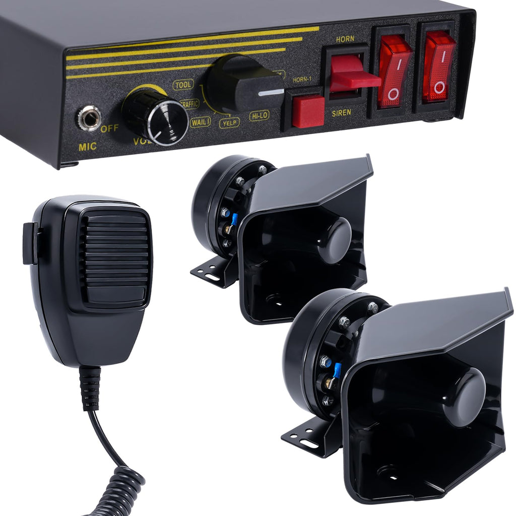 12V 400W 9 Tones Emergency Siren PA System with Microphone U244409