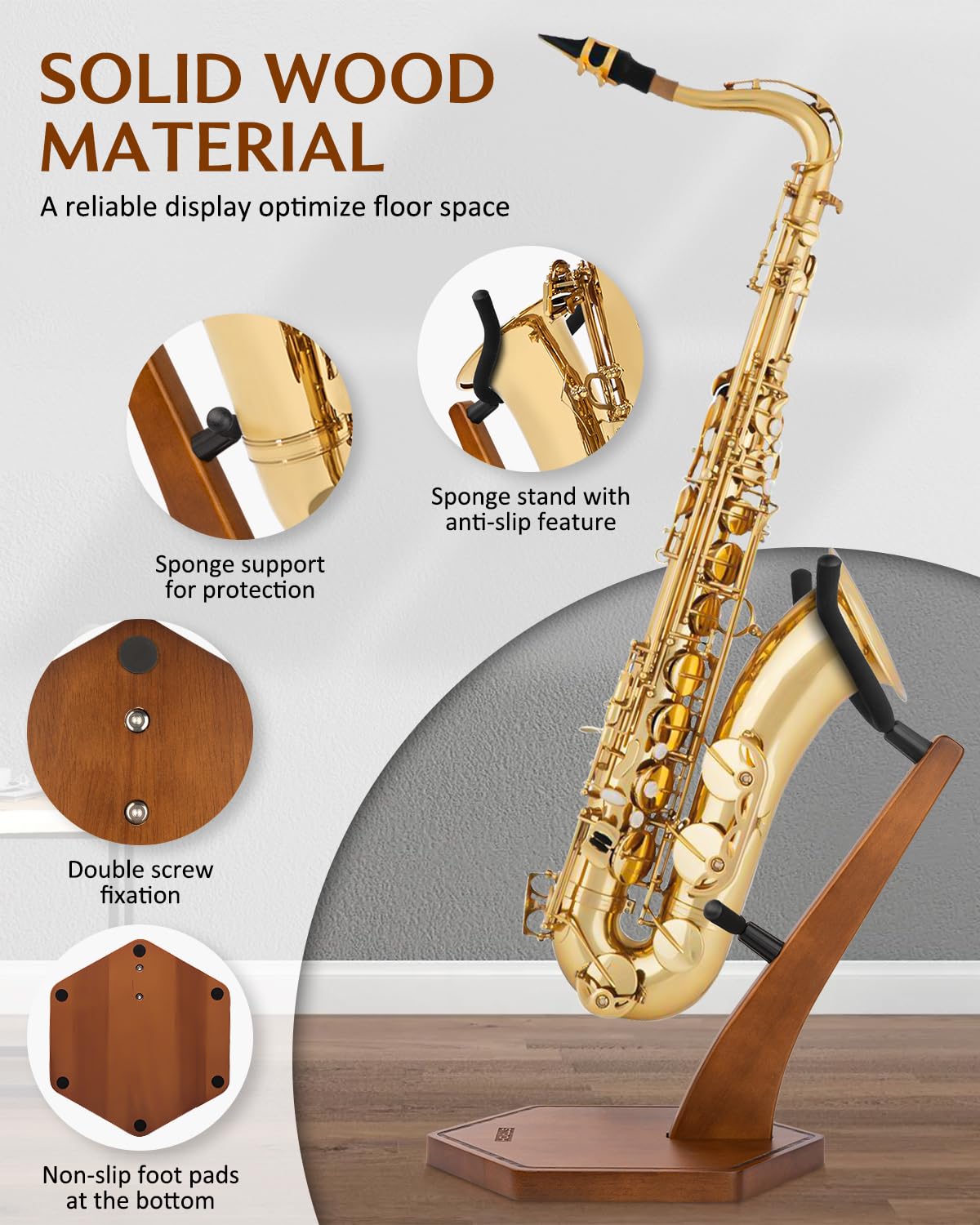 Wooden Saxophone Stand Q574726