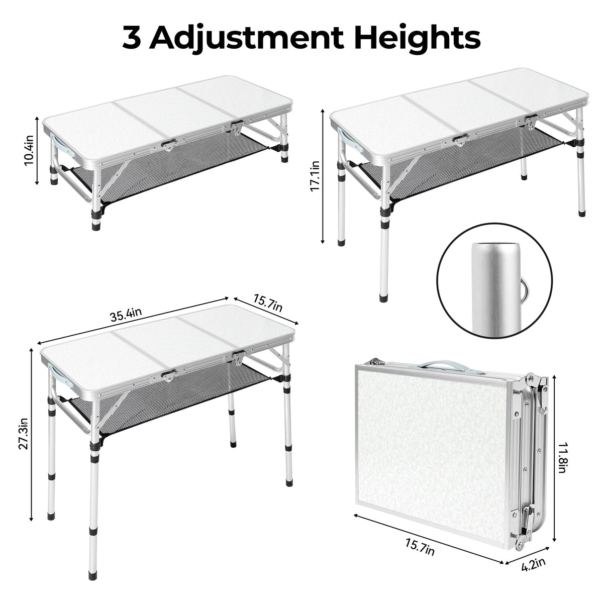 Folding Camping Table with Adjustable Height N6609