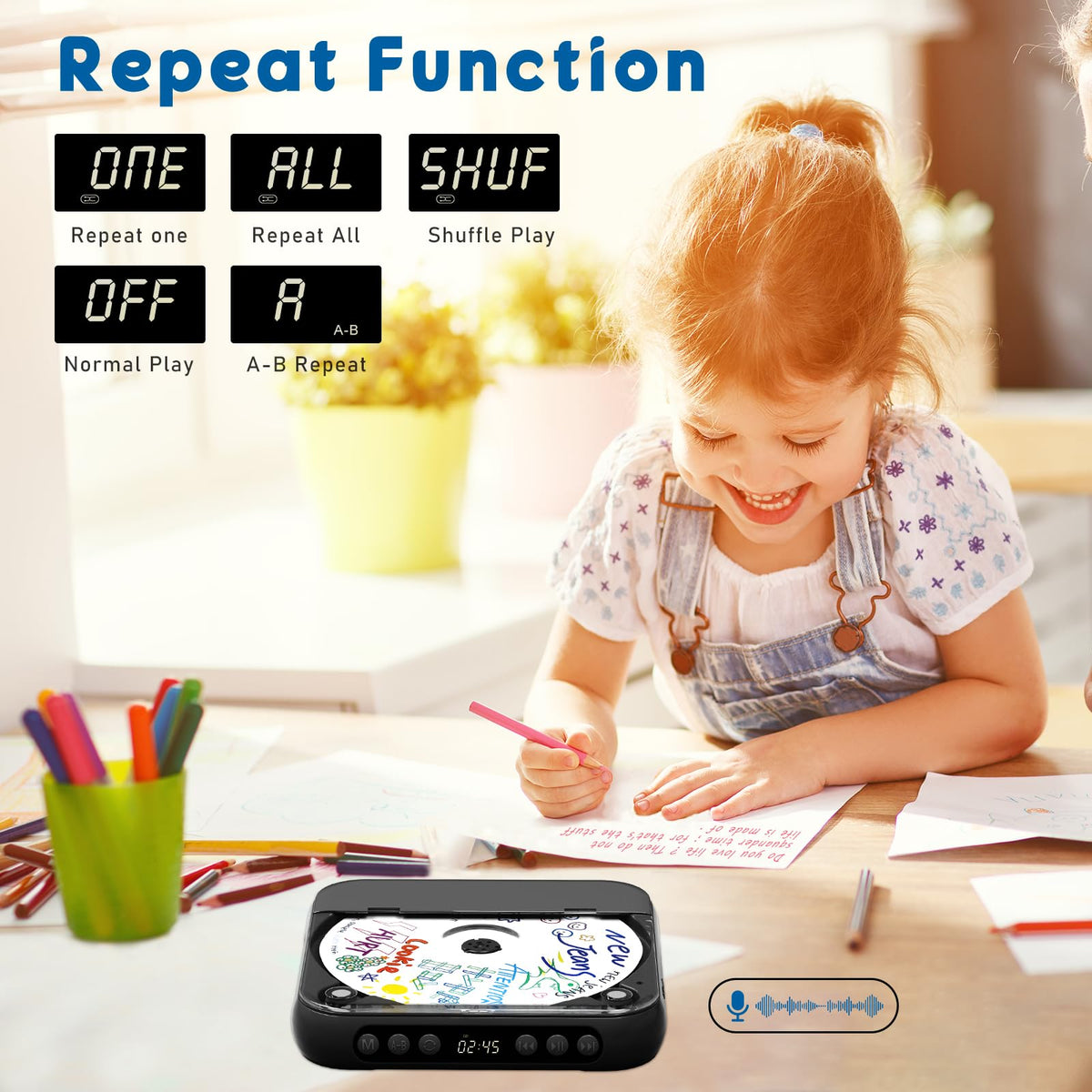 Black Portable Bluetooth CD Player G80244