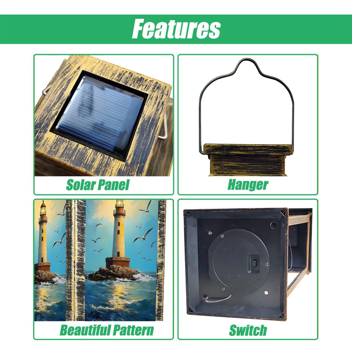Waterproof Solar Powered Hanging Lantern D353561