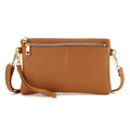 Small Triple Zip Crossbody Bag Vegan Leather Wristlet Clutch O6174