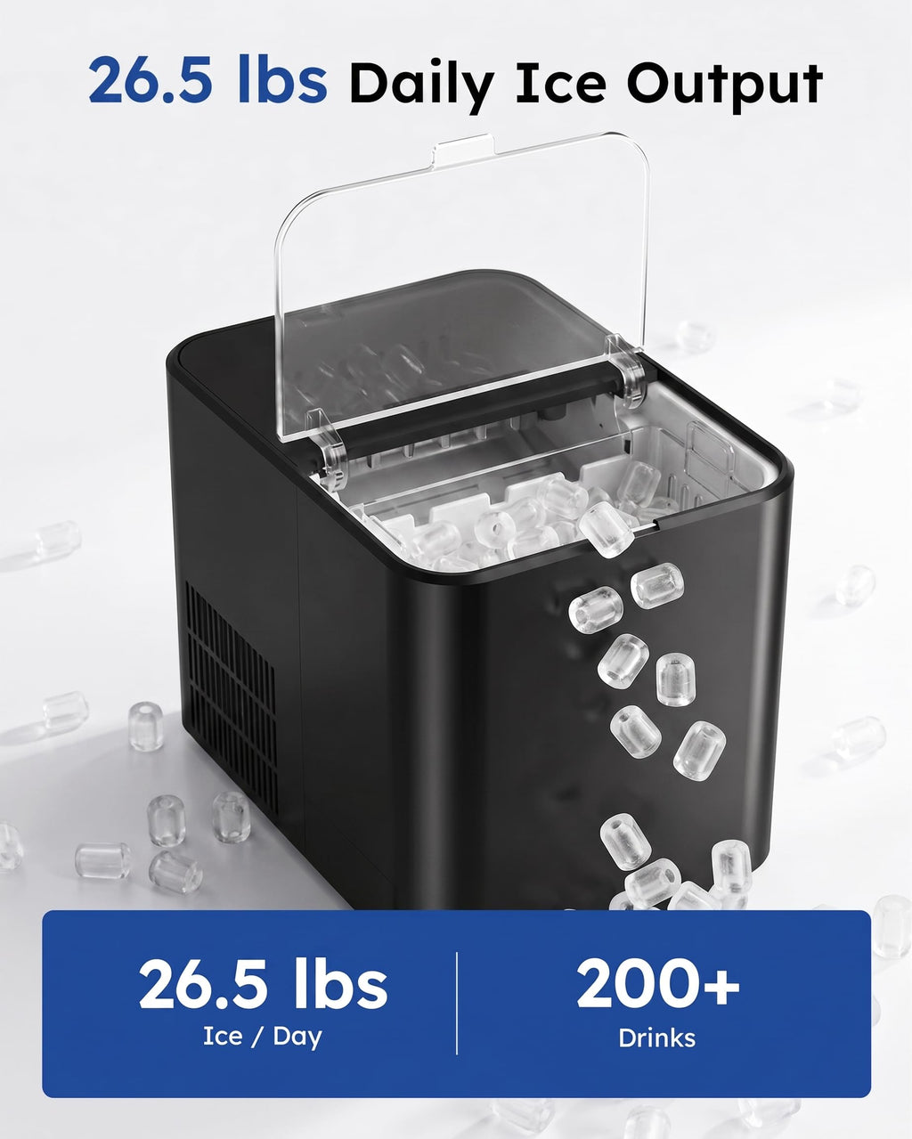 Countertop Ice Maker 26.5 lbs/Day 8 Bullet E294