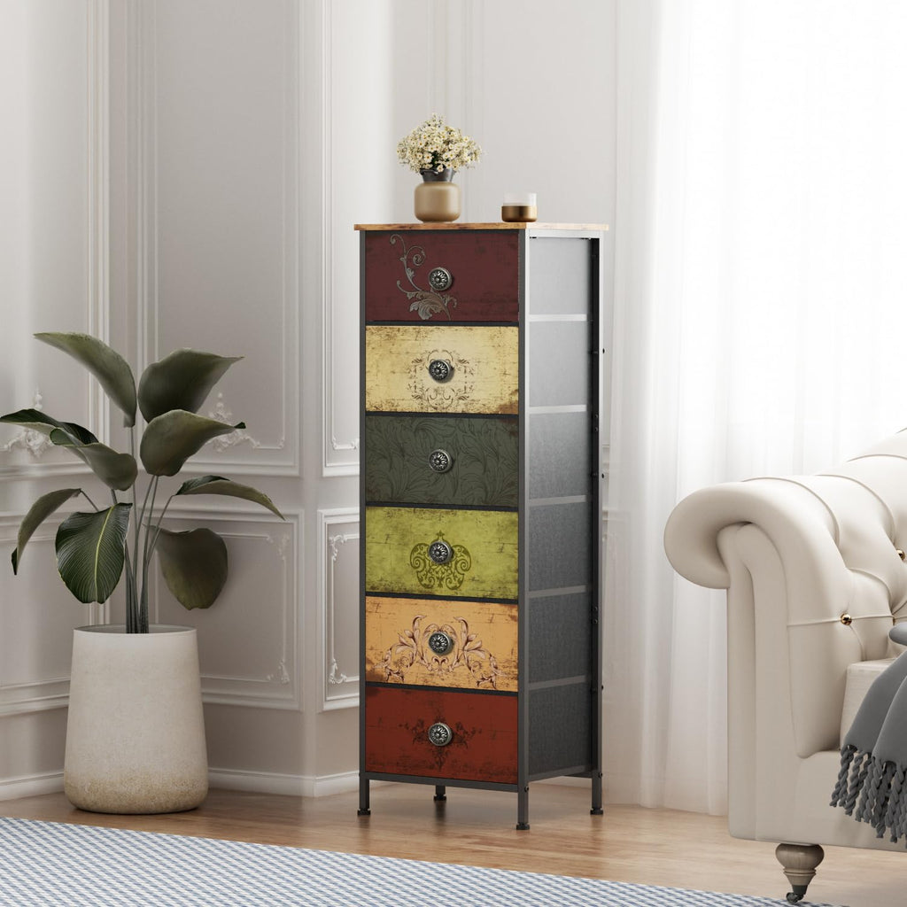 Tall 6 Drawer Fabric Dresser E94177