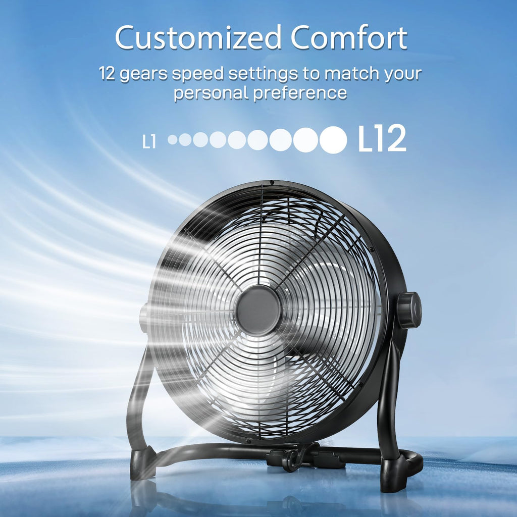 12" Rechargeable Battery Powered Portable Outdoor Fan J371