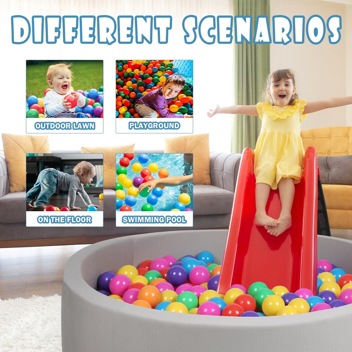 100 Pack BPA Free Colorful Plastic Balls V908787