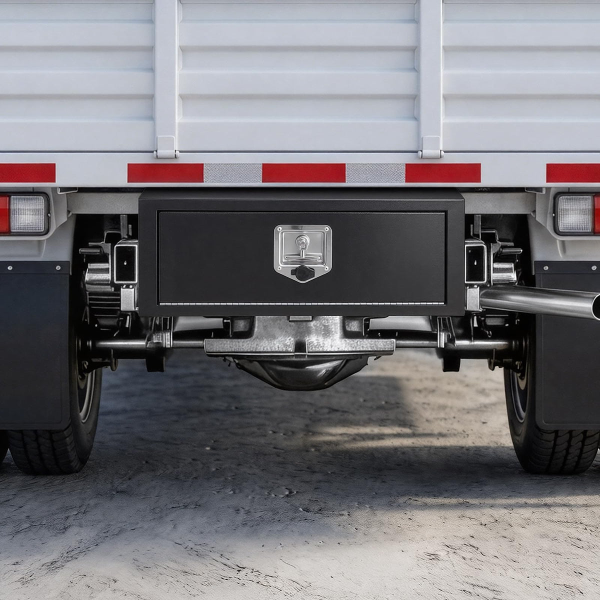 Underbody Truck Tool Box 27 x 10 x 10 Inch Heavy Duty Steel with Lock & Keys Black M175