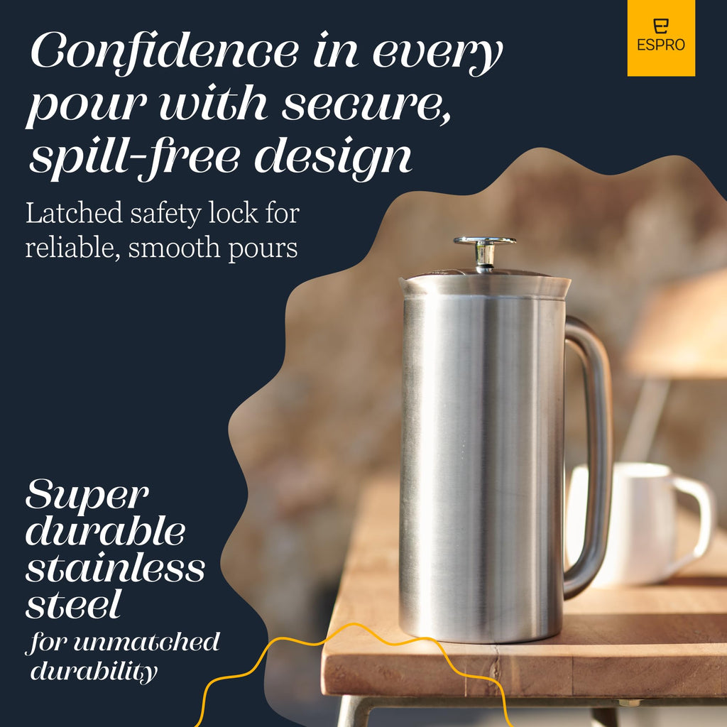 18oz Brushed Stainless Steel French Press R18243