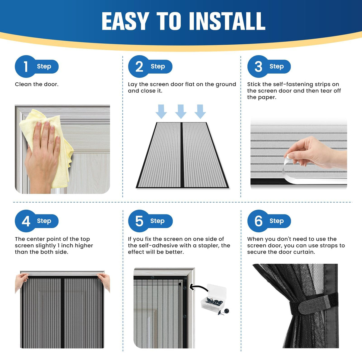 Magnetic Screen Door 38"×83" U75842