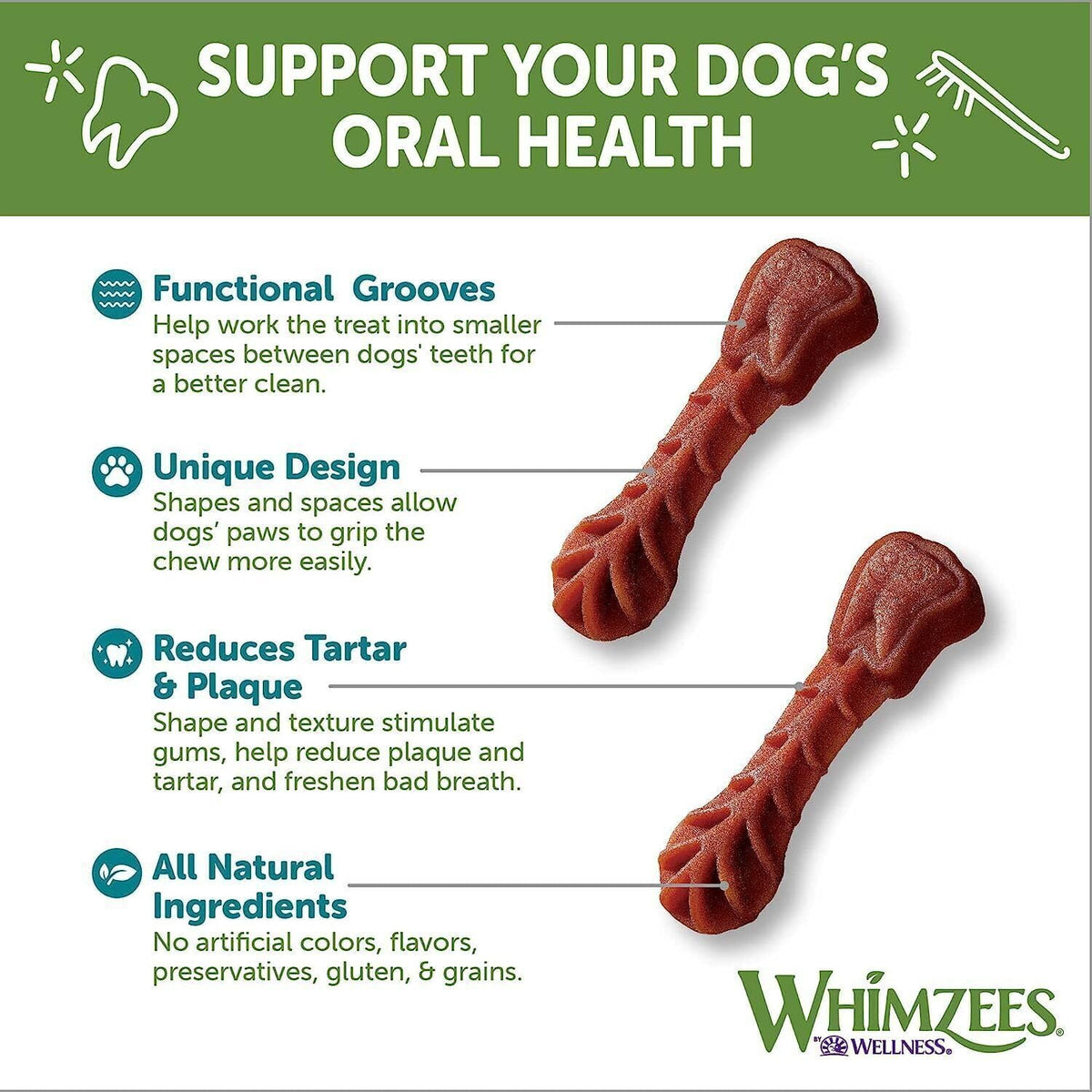 Natural Grain-Free Dental Dog Treats Variety Pack D915