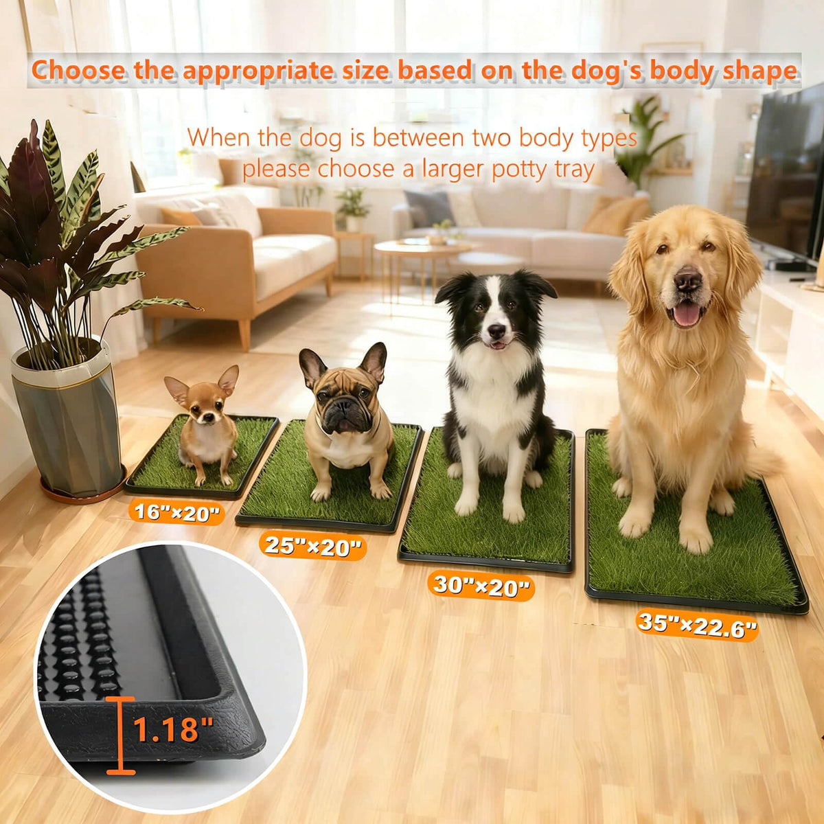 Artificial Turf Dog Grass Pad with Tray 30"X20" R535007