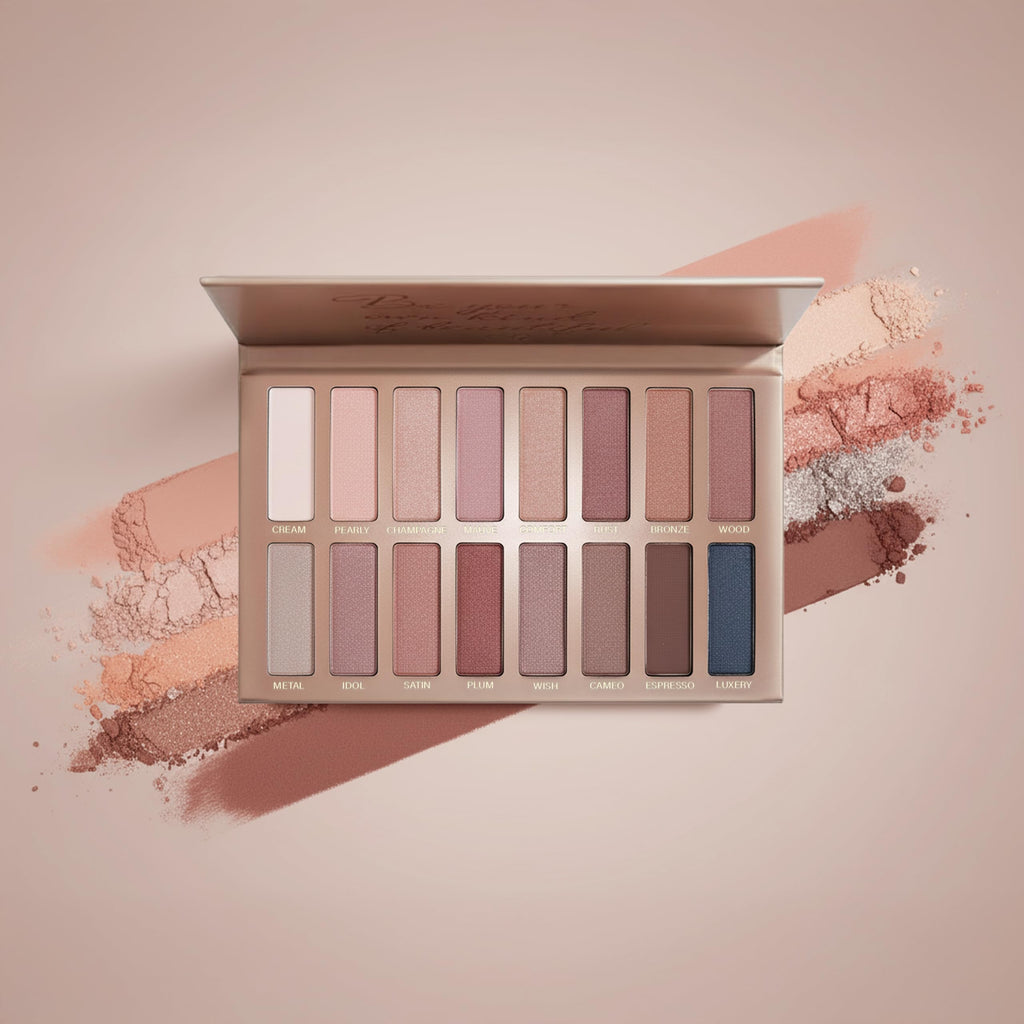 16 Soft Nude Shimmer & Matte Eyeshadow Palette T699