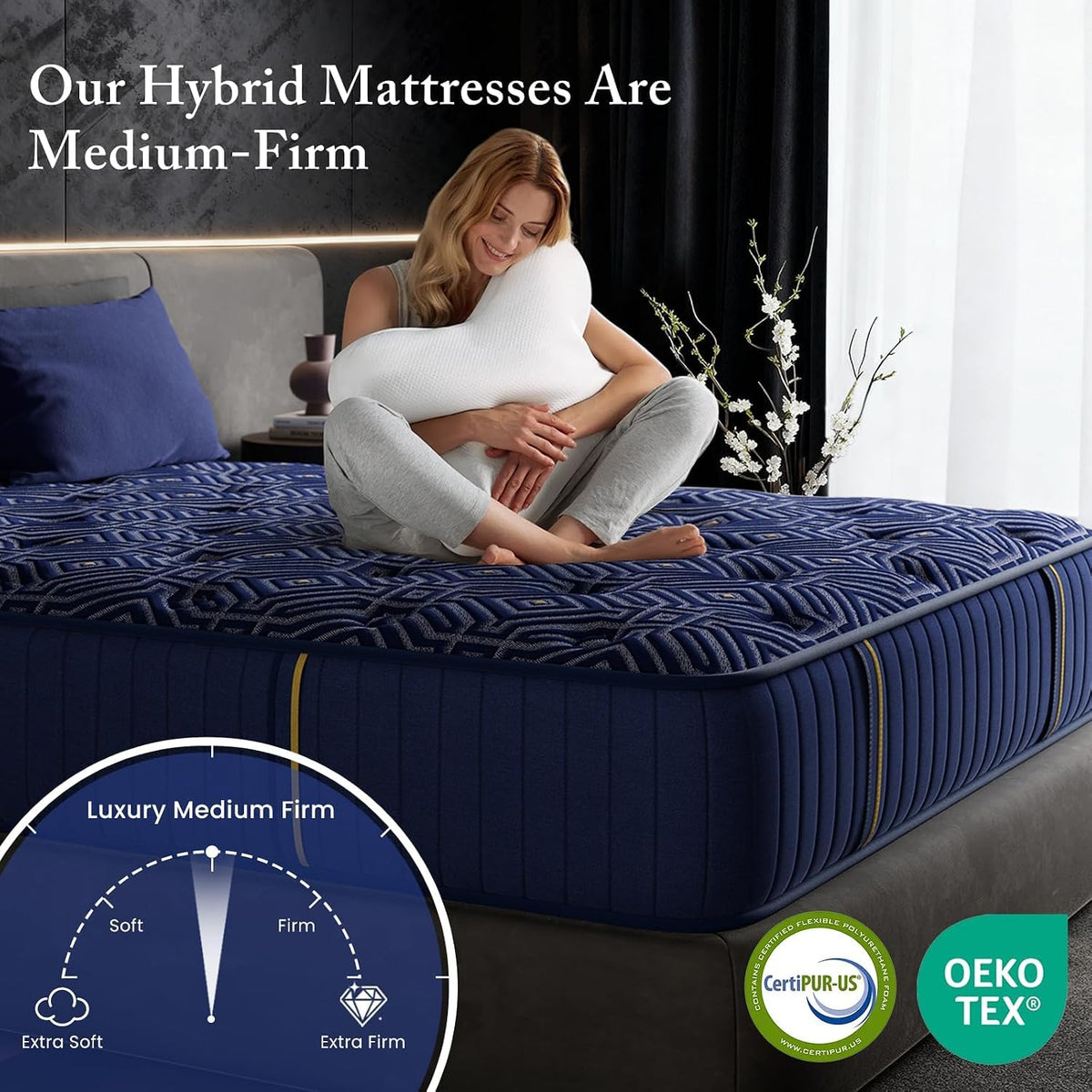 Full Size 12 Inch Medium Firm Gel Memory Foam Mattress O225530