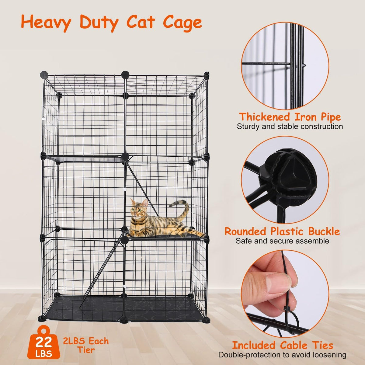 3-Tier Cat Cage W198