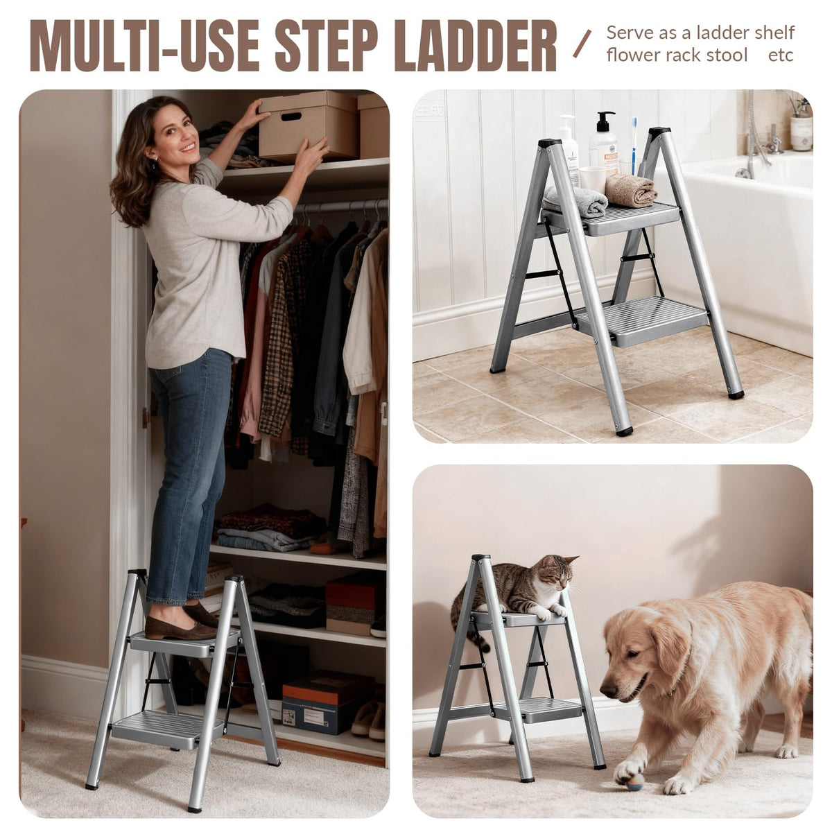 2 Step Steel Folding Step Stool L168361