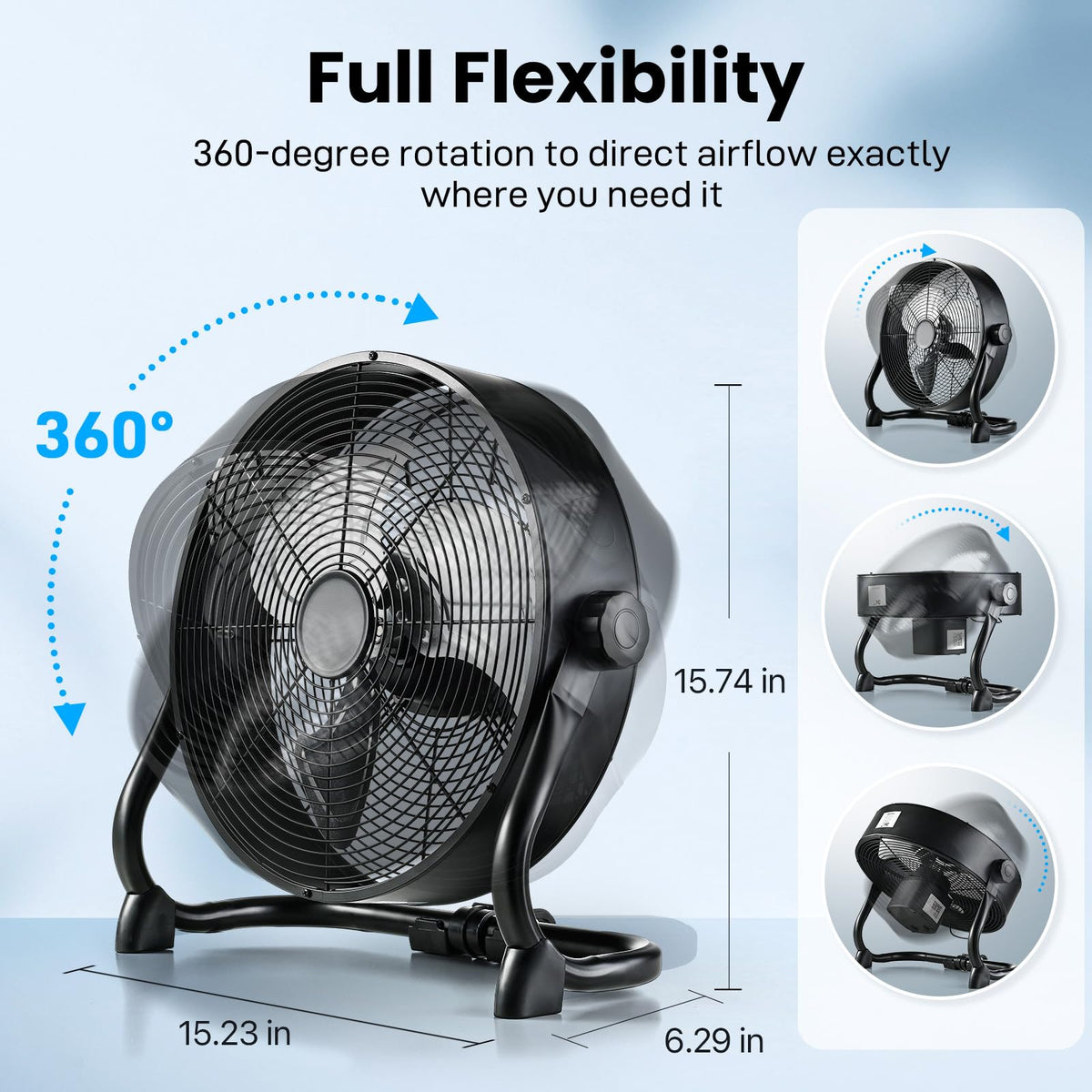 12" Rechargeable Battery Powered Portable Outdoor Fan J371