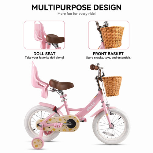 12 14 16 Inch Girls Bike with Training Wheels E81561