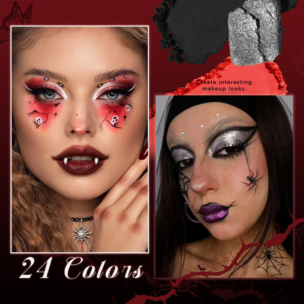 Dark Red Black Burgundy Gray Eyeshadow Palette T5551