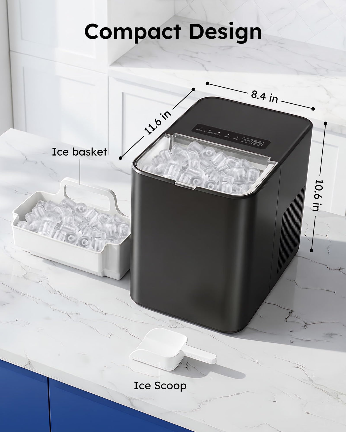 Countertop Ice Maker 26.5 lbs/Day 8 Bullet E294