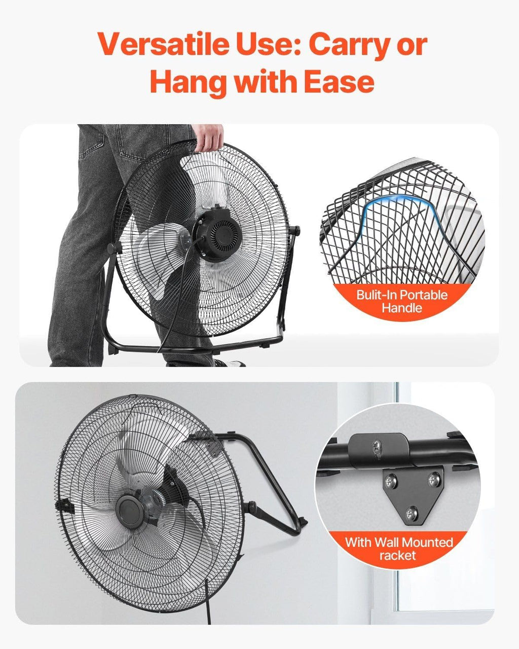 20 Inch 3 Speed Metal Floor Fans 2-Pack O29868