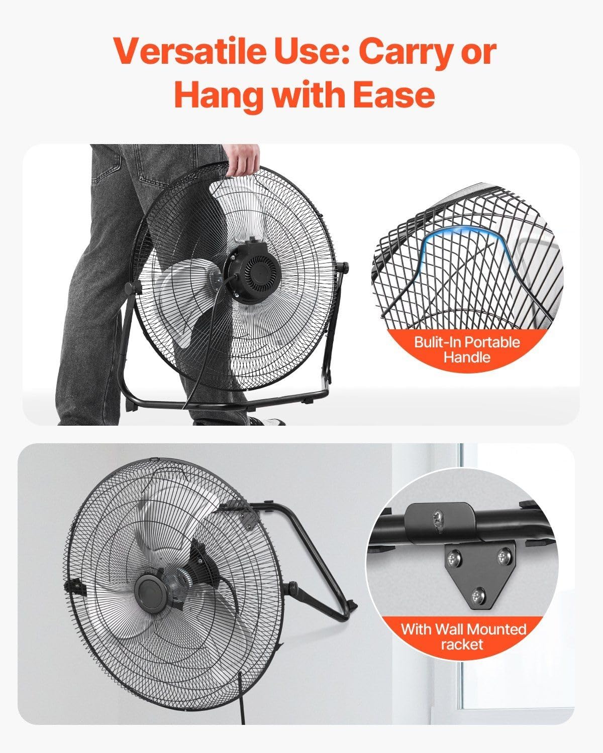 20 Inch 3 Speed Metal Floor Fans 2-Pack O29868