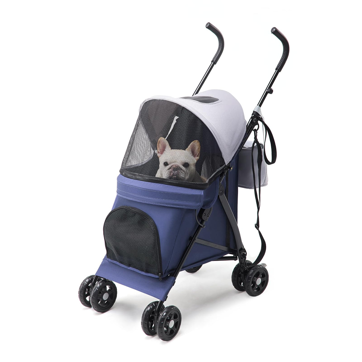 Foldable Pet Stroller for Small Dogs & Cats, 10 lbs, Blue Gray G599