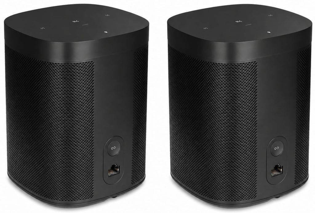 Black Voice Controlled Smart Speaker 2-Pack H5016
