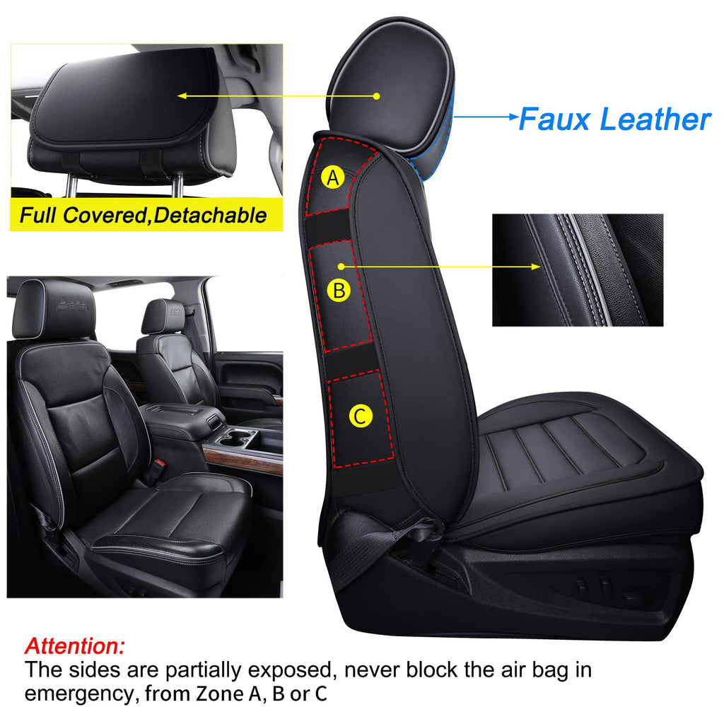 Black Faux Leather Full Set Seat Covers W134621