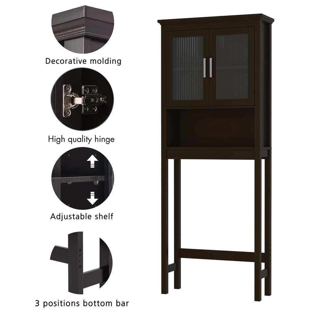 Over the Toilet Storage Cabinet with Glass Doors T807324