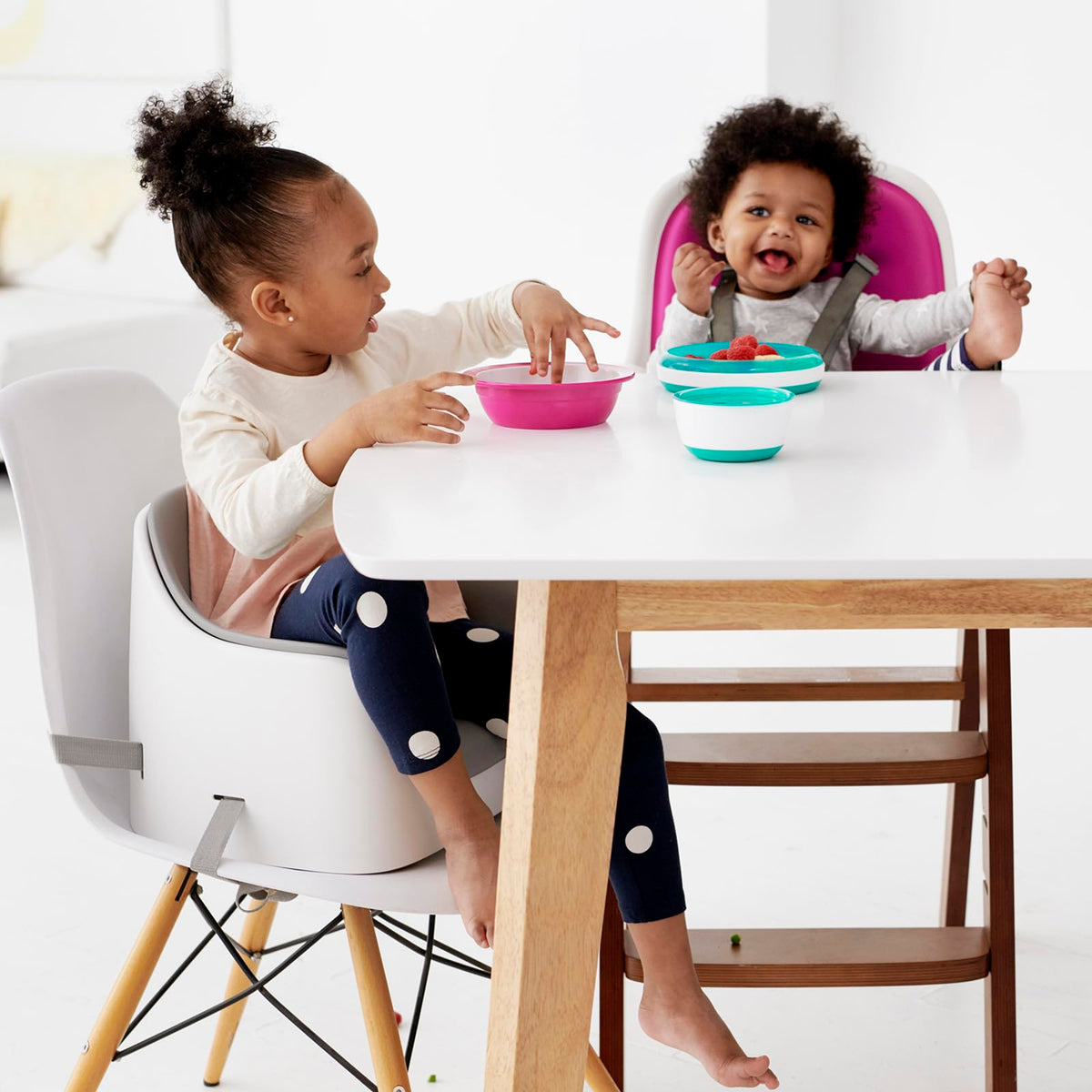 Gray Toddler Booster Seat with Removable Cushion T6686