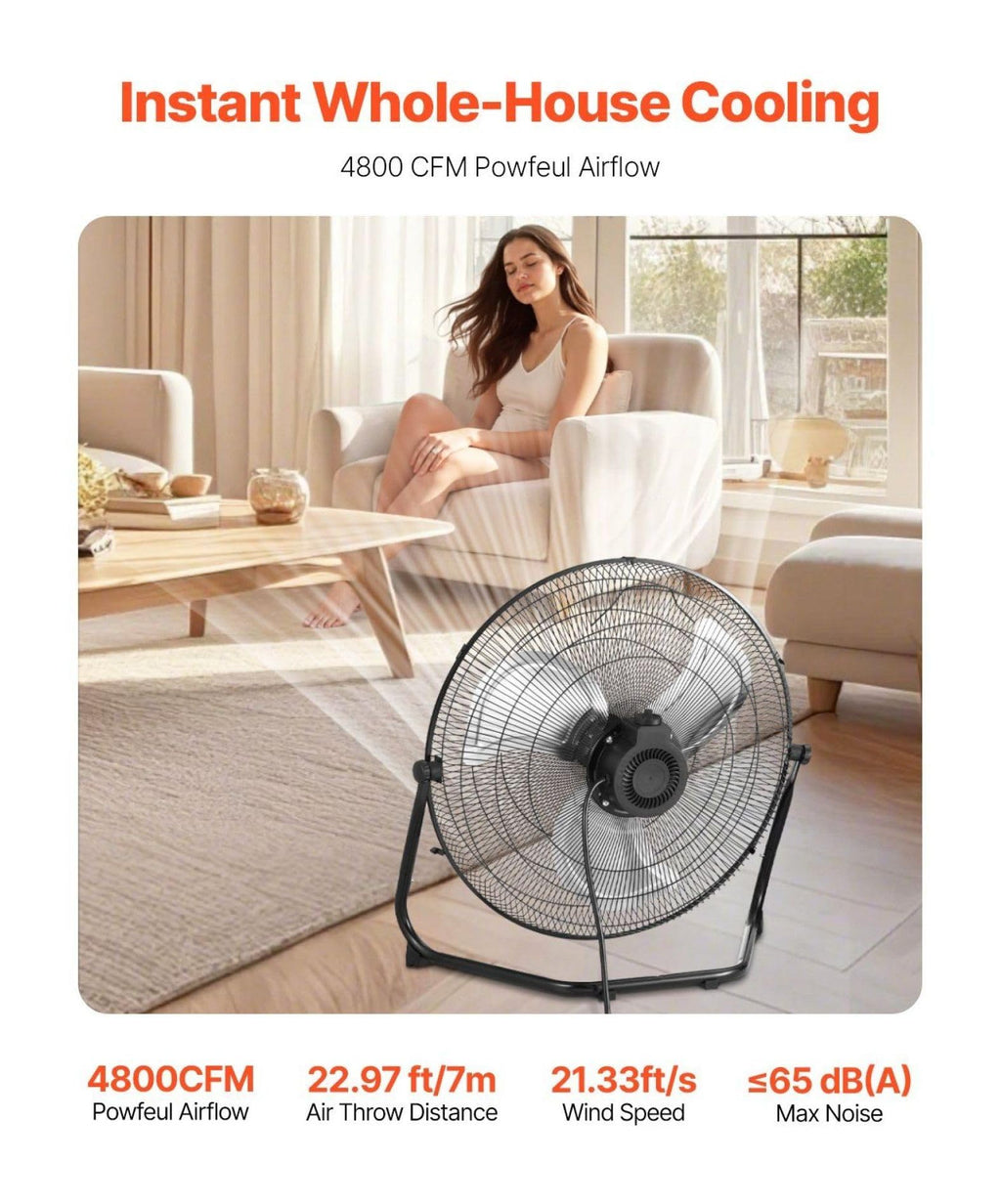 20 Inch 3 Speed Metal Floor Fans 2-Pack O29868