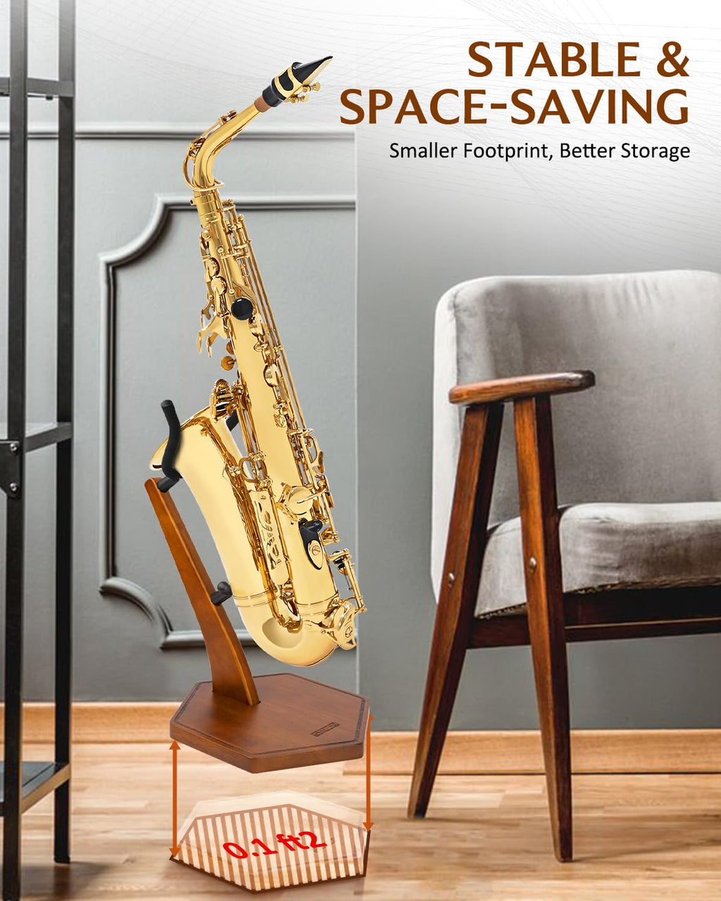 Wooden Saxophone Stand Q574726