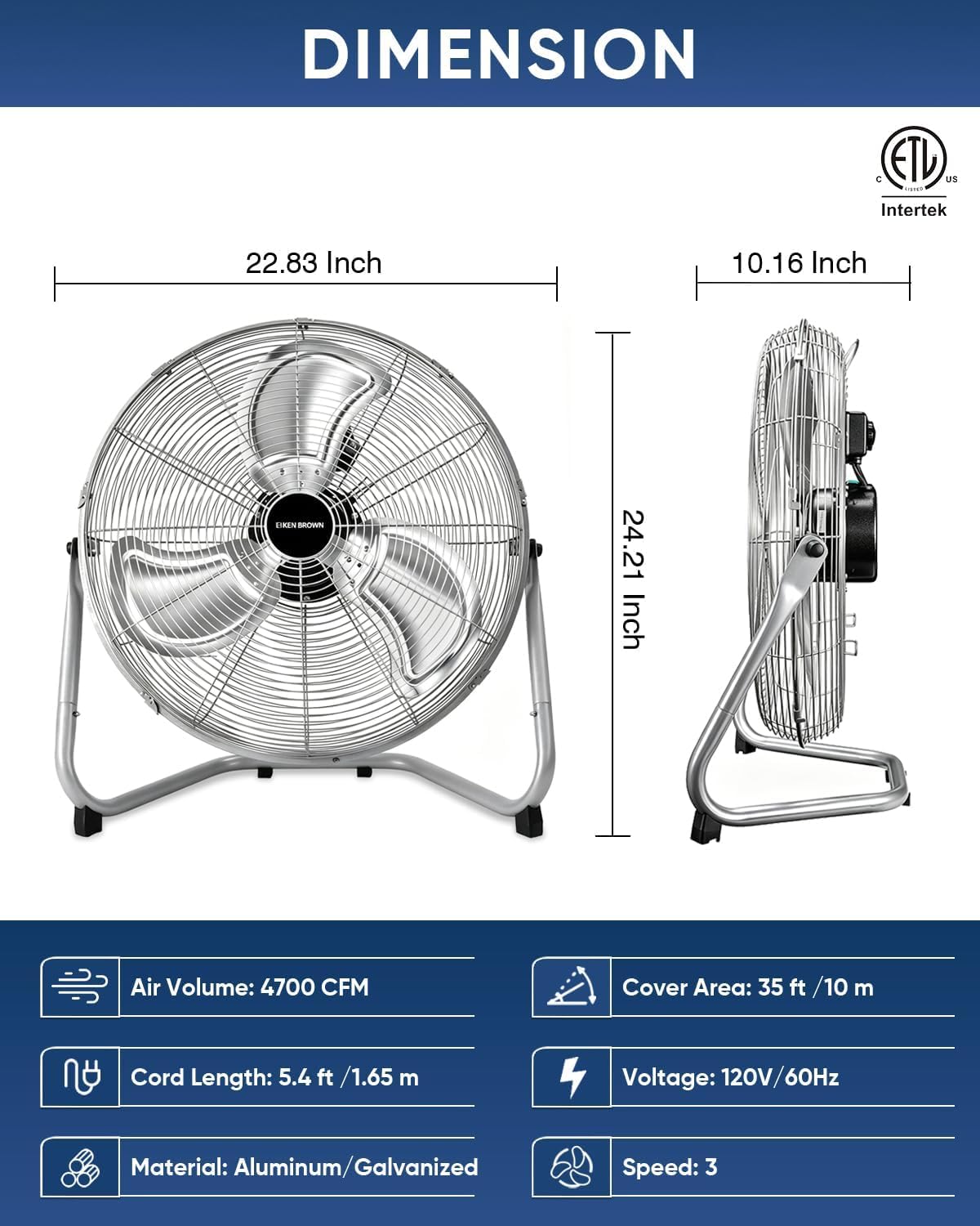20 Inch 3 Speeds High Velocity Box Fan R907515