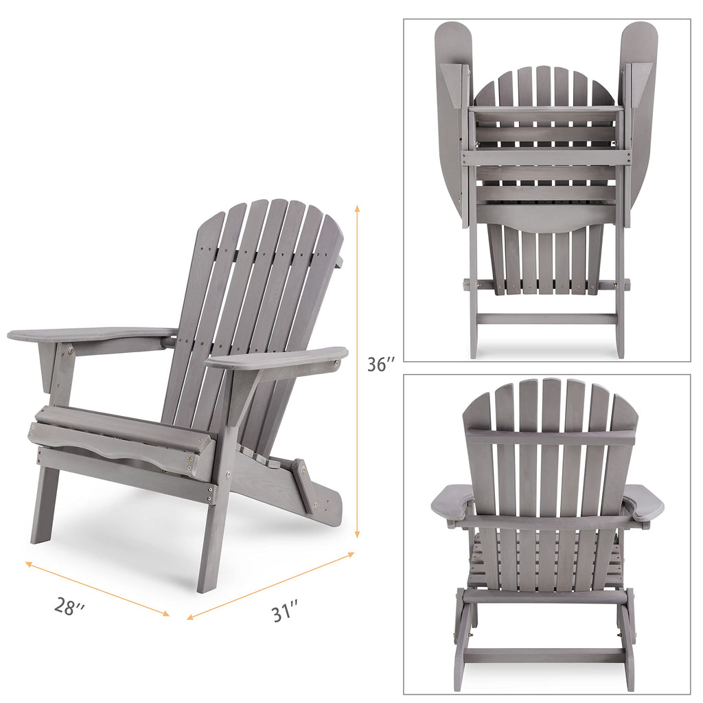 Solid Cedar Wood Adirondack Chairs Set of 2 J64714