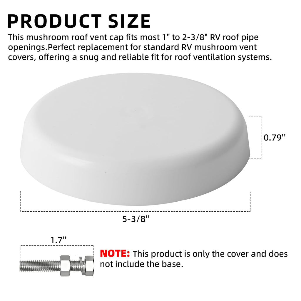 Mushroom Style RV Plumbing Vent Cap E853344