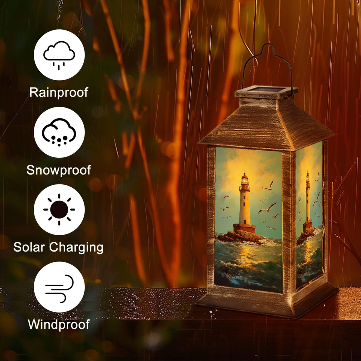 Waterproof Solar Powered Hanging Lantern D353561