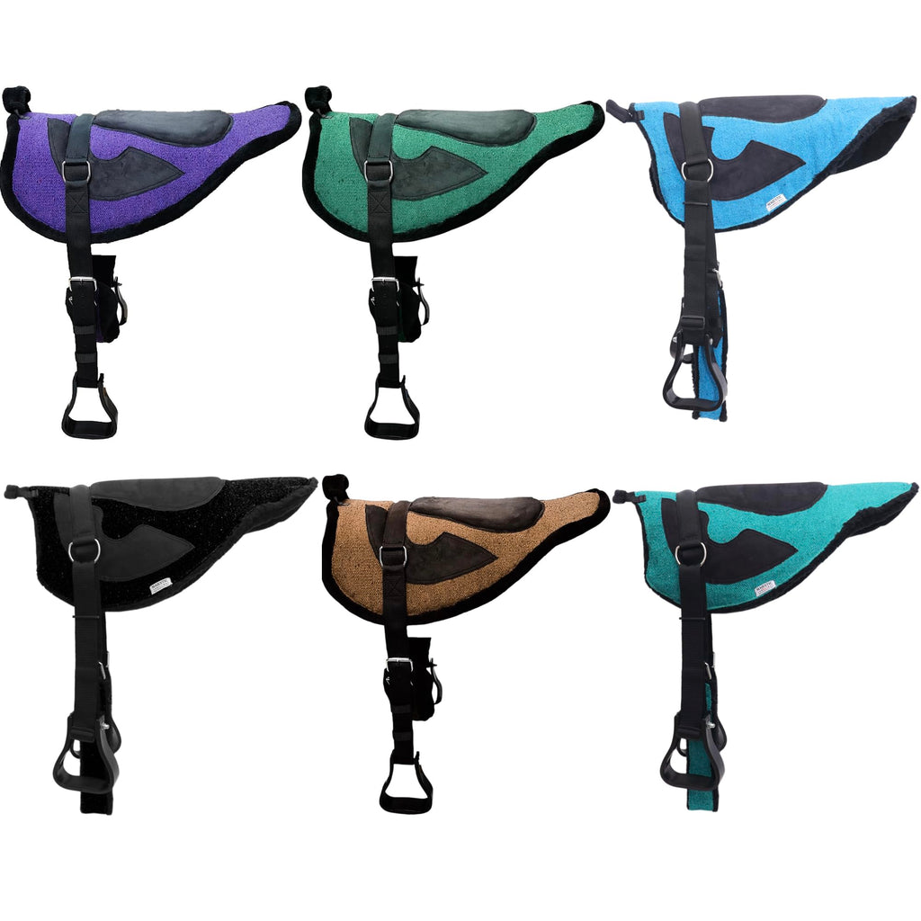Suede Bareback Pad with Girth & Stirrups D4530