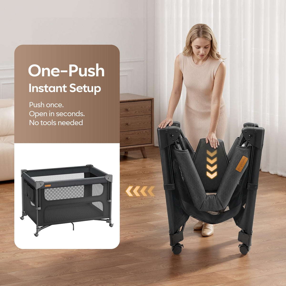 5-in-1 Baby Bassinet Bedside Crib with Changing Table X3799