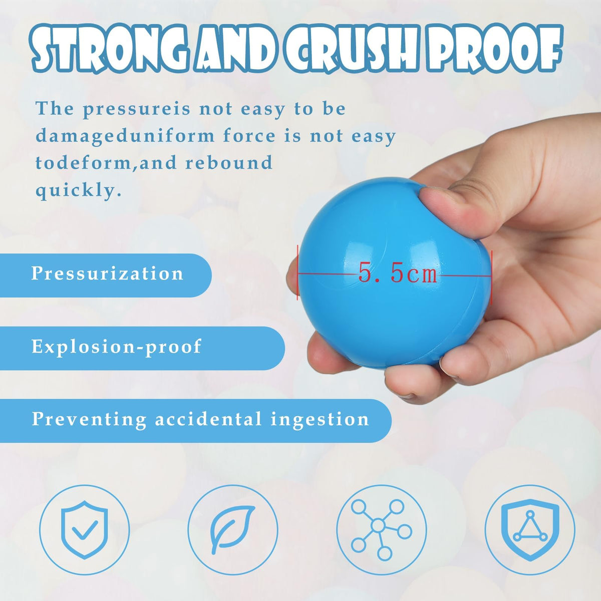 100 Pack BPA Free Colorful Plastic Balls V908787