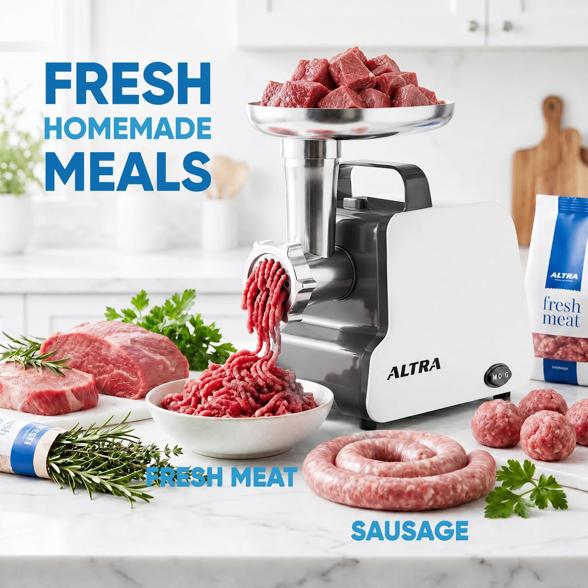 2300W Electric Meat Grinder with 2 Blades and 3 Grinding Plates B44480