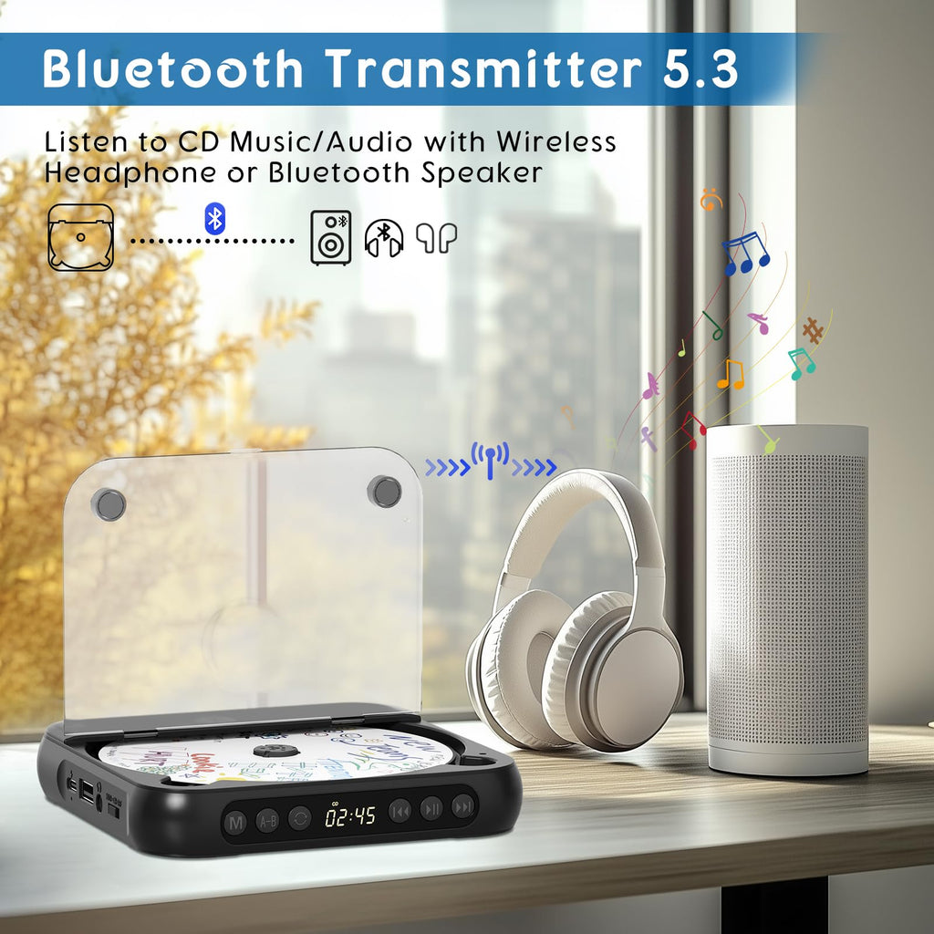 Black Portable Bluetooth CD Player G80244
