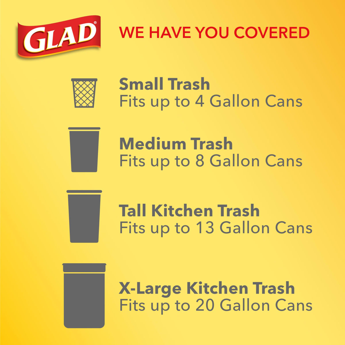 4 Gallon Odor Resistant Quick Tie Trash Bags, 26 Count R142