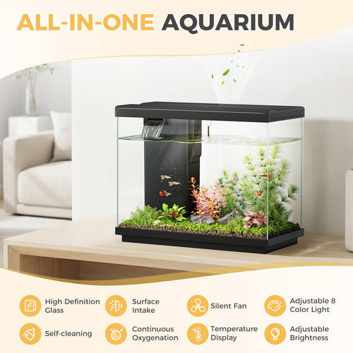 2.2 Gallon Small Black Fish Tank O6969