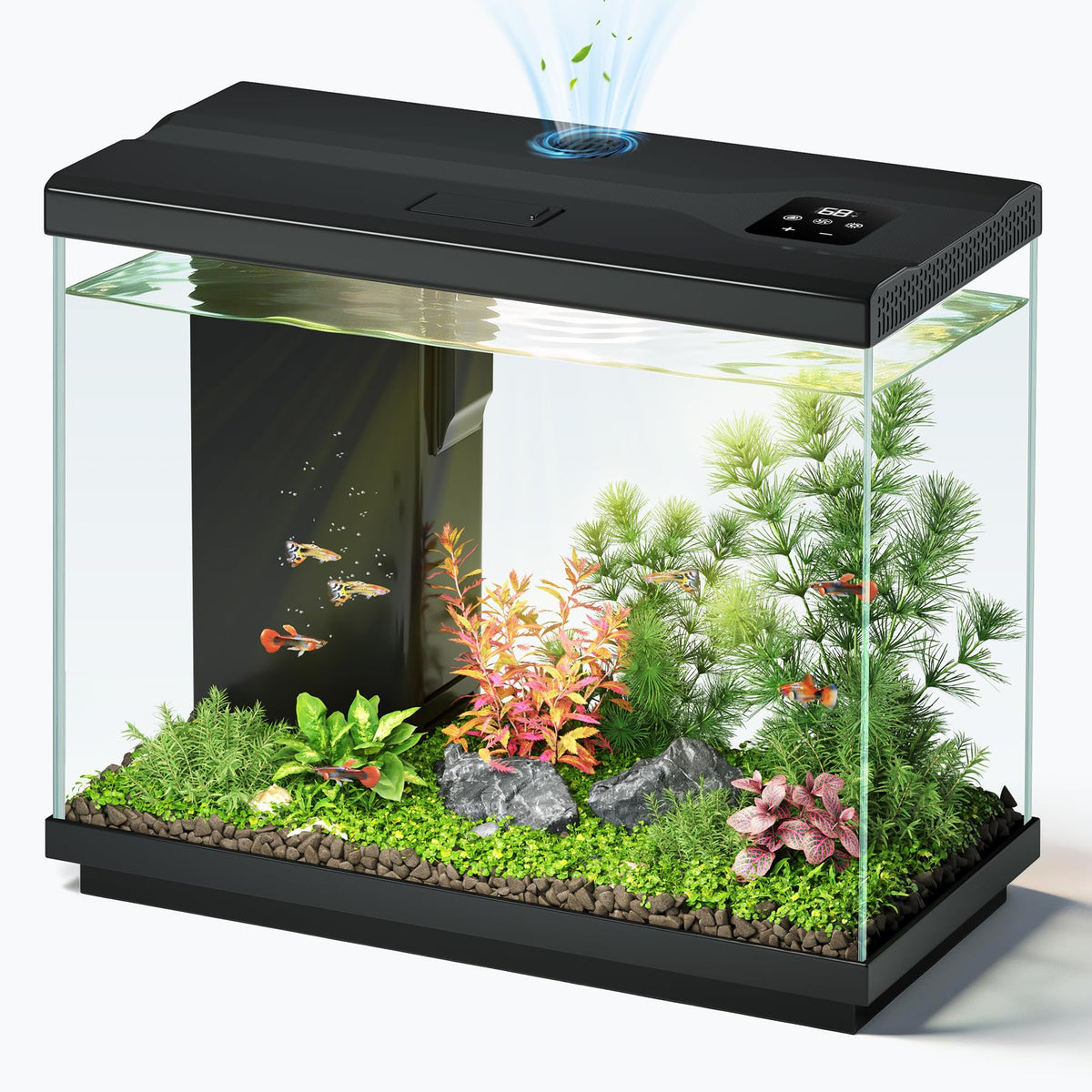 2.2 Gallon Small Black Fish Tank O6969